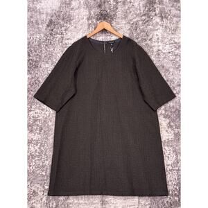 New Eileen Fisher Dress 2X Womens Easy Fit 3/4 Sleeve Textured Cotton